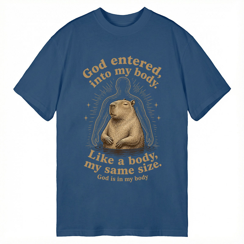 Tokyocanvas God Is In My Body Capybara Classic T-Shirt