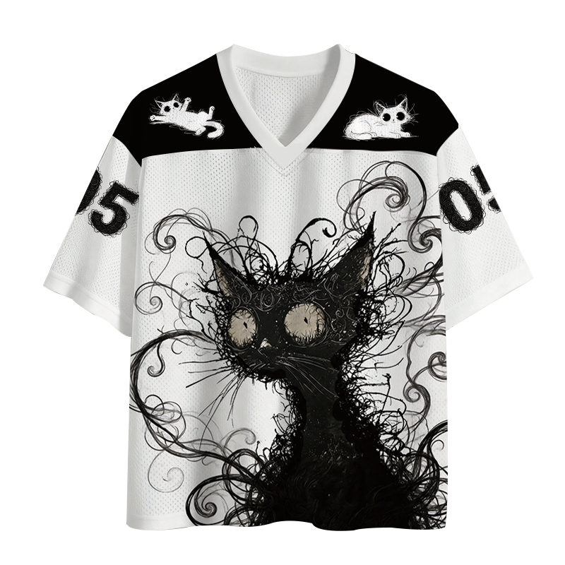 Tokyocanvas Crazy Cat Art Mesh Jersey