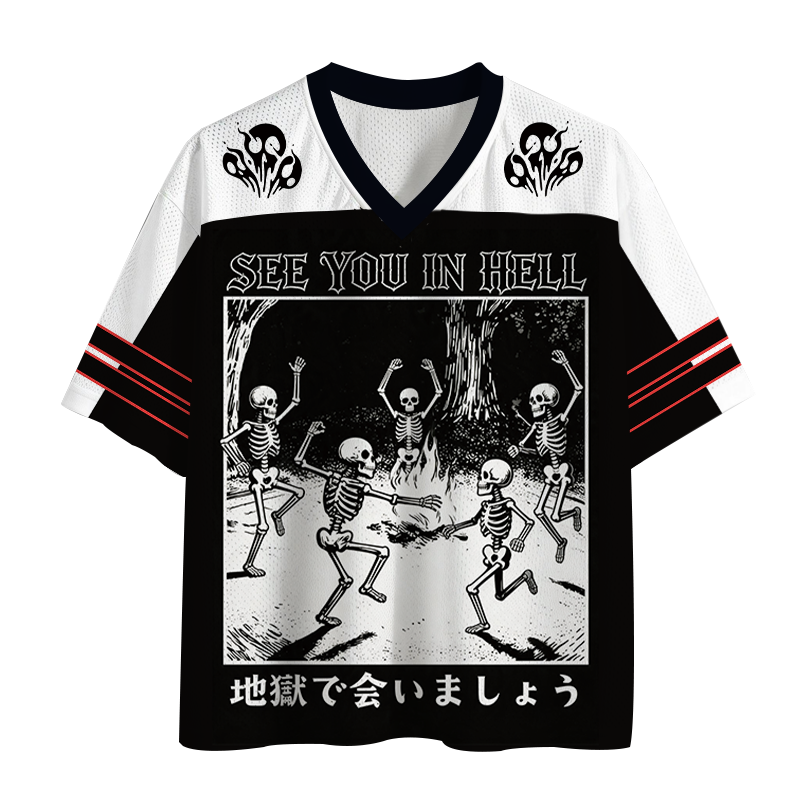 Tokyocanvas Sinister Skeletal Ritual Mesh Jersey