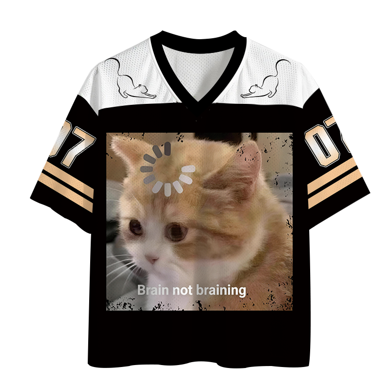 Tokyocanvas Brain Not Braining Cat Mesh Jersey