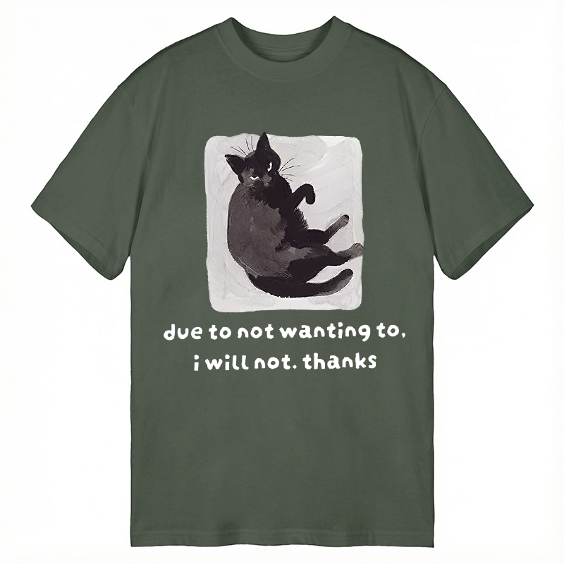 Tokyocanvas Cat Says No Thanks Funny Classic T-Shirt