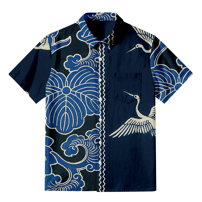 Tokyocanvas Japanese Aloha Button-up Shirt