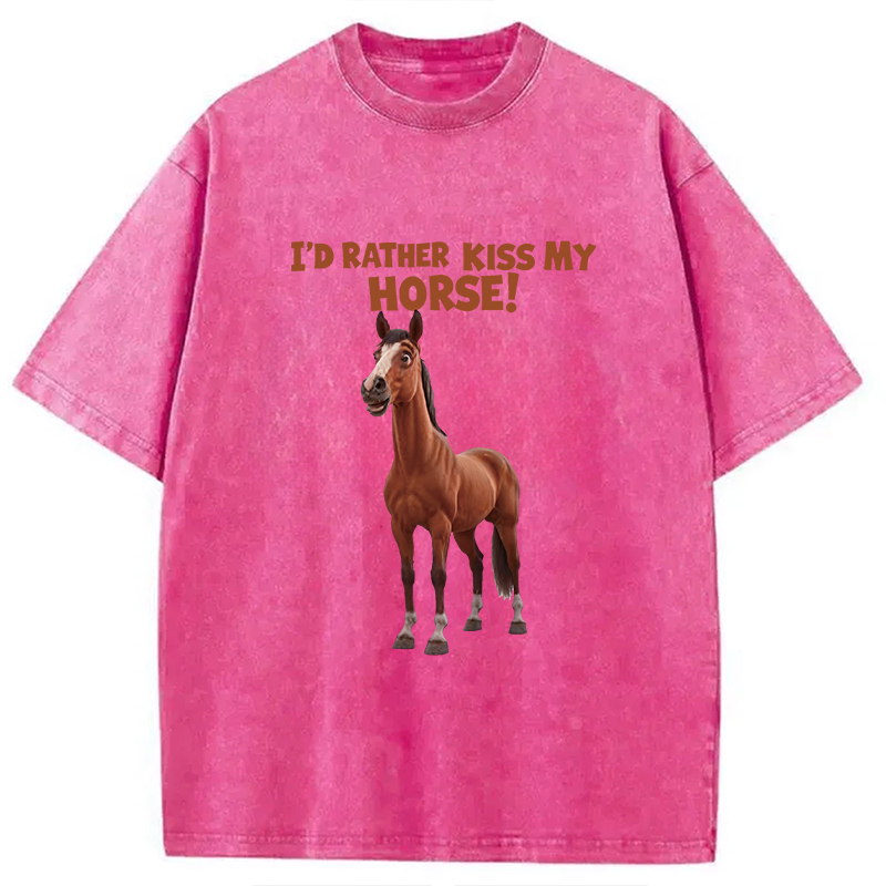 Tokyocanvas Rather Kiss My Horse Washed T-Shirt