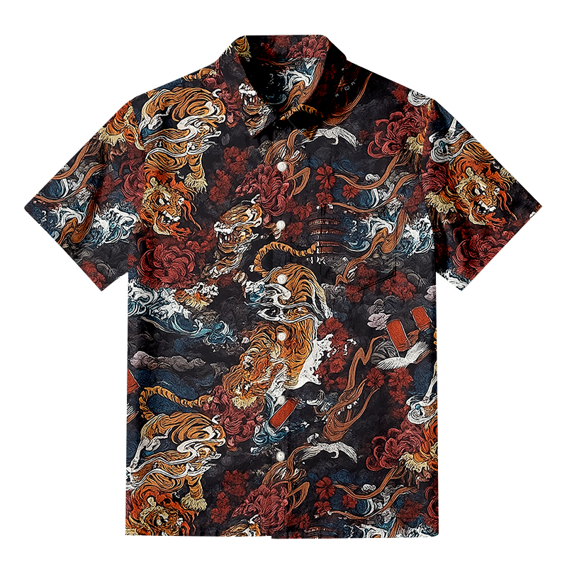 Tokyocanvas Vintage 1950s Tiger Button-up Shirt