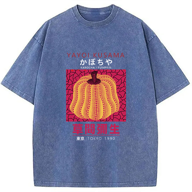 Tokyocanvas Art Golden Pumpkin Washed T-Shirt