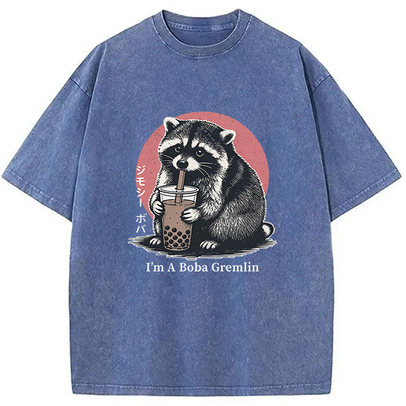 Tokyocanvas Jimothy Raccoon Boba Washed T-Shirt