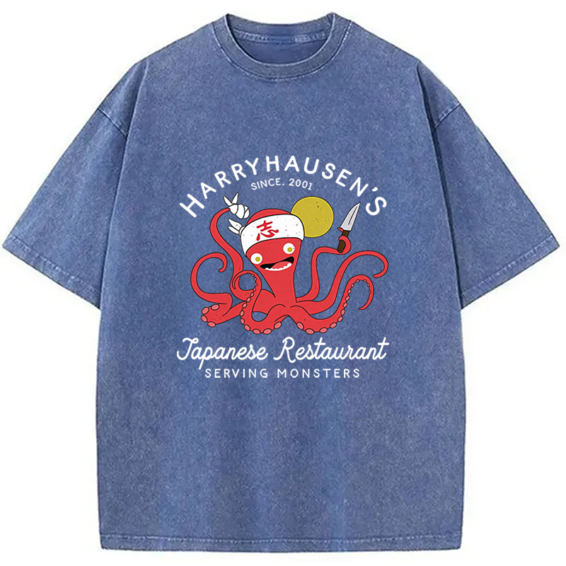 Tokyocanvas Harryhausen's Japanese Restaurant  Washed T-Shirt