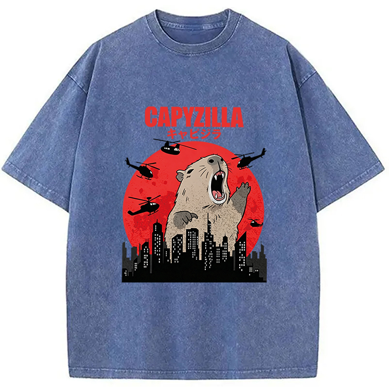Tokyocanvas Capyzilla Capybara Washed T-Shirt