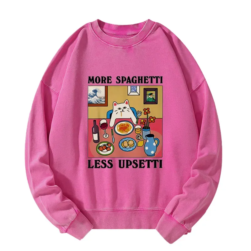 Tokyocanvas More Spaghetti Less Upsetti Washed Sweatshirt