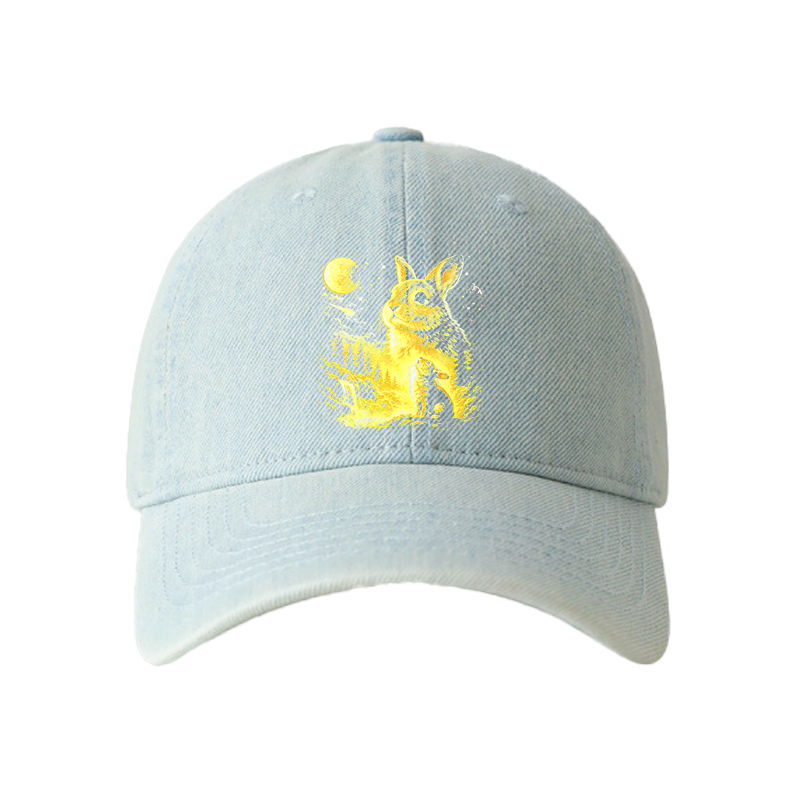 Tokyocanvas Bunny Howling to the Moon Denim Cap