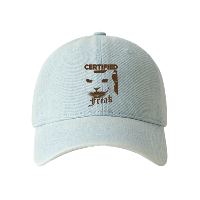 Tokyocanvas Certified Freak Cat Meme Denim Cap
