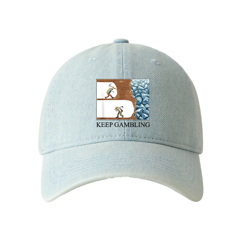 Tokyocanvas Funny Keep Gambling Denim Cap