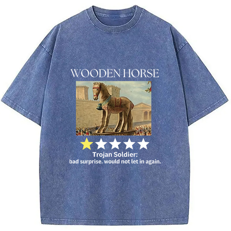 Tokyocanvas Trojan Horse One Star Review Washed T-Shirt