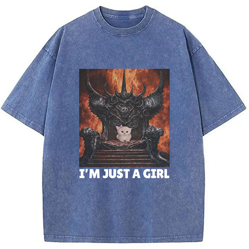 Tokyocanvas I'm Just A Girl Washed T-Shirt