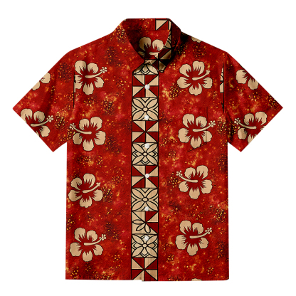 Tokyocanvas Passionate Red & Floral Charm Button-up Shirt