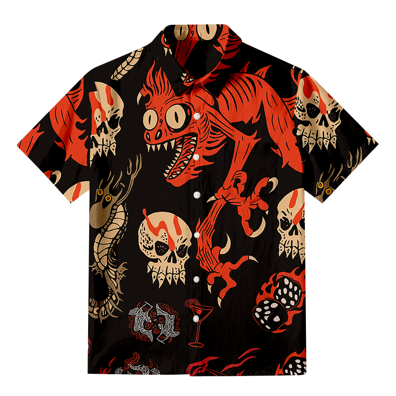 Tokyocanvas Retro Halloween Fusion Button-up Shirt