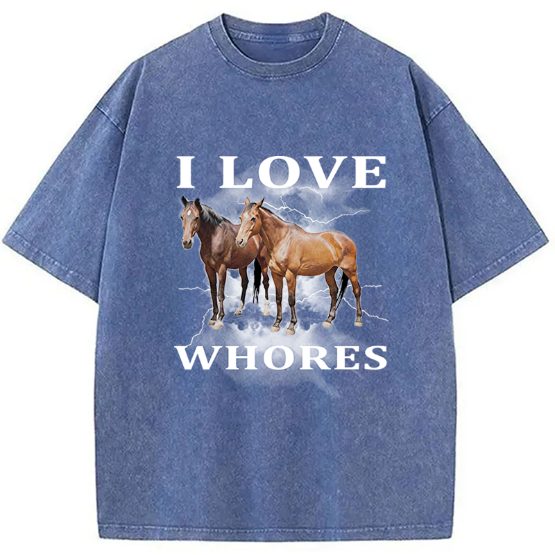 Tokyocanvas Cringe Horse Meme Washed T-Shirt