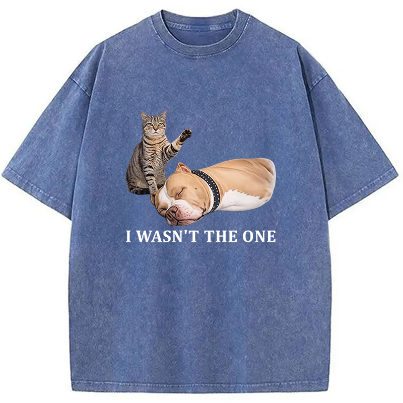Tokyocanvas Funny Cat And Dog Washed T-Shirt