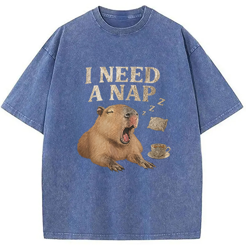 Tokyocanvas Nap Capybara Washed T-Shirt