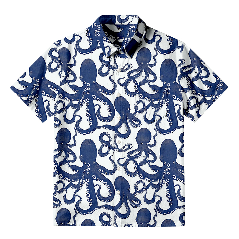Tokyocanvas Ocean Octopus Button-up Shirt