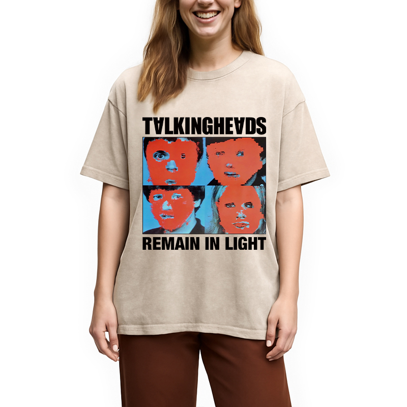 Tokyocanvas Talking Heads Remain In Light Washed T-Shirt
