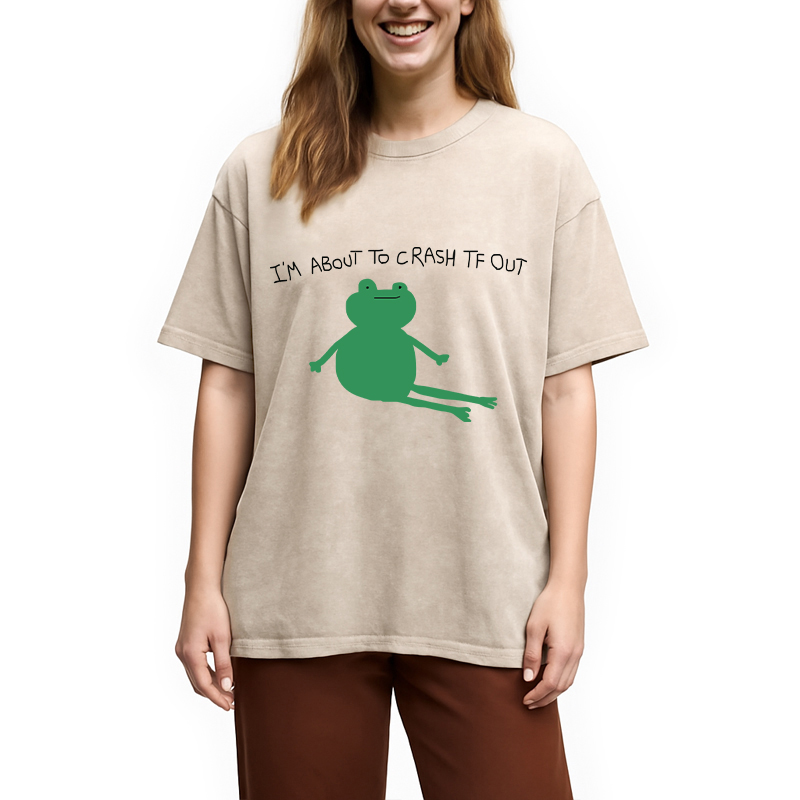 Tokyocanvas I'm About To Crash Tf Out Washed T-Shirt