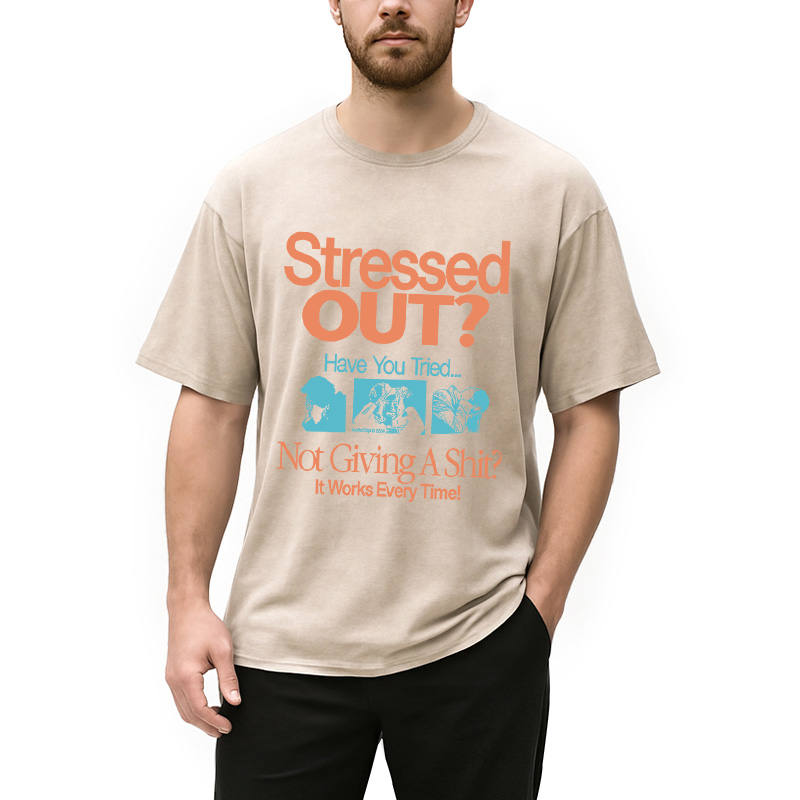 Tokyocanvas Stressed Out? Washed T-Shirt