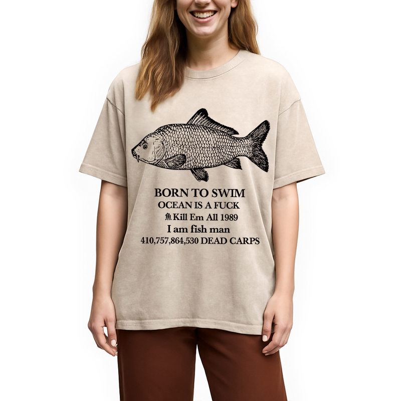 Tokyocanvas Born To Swim Washed T-Shirt