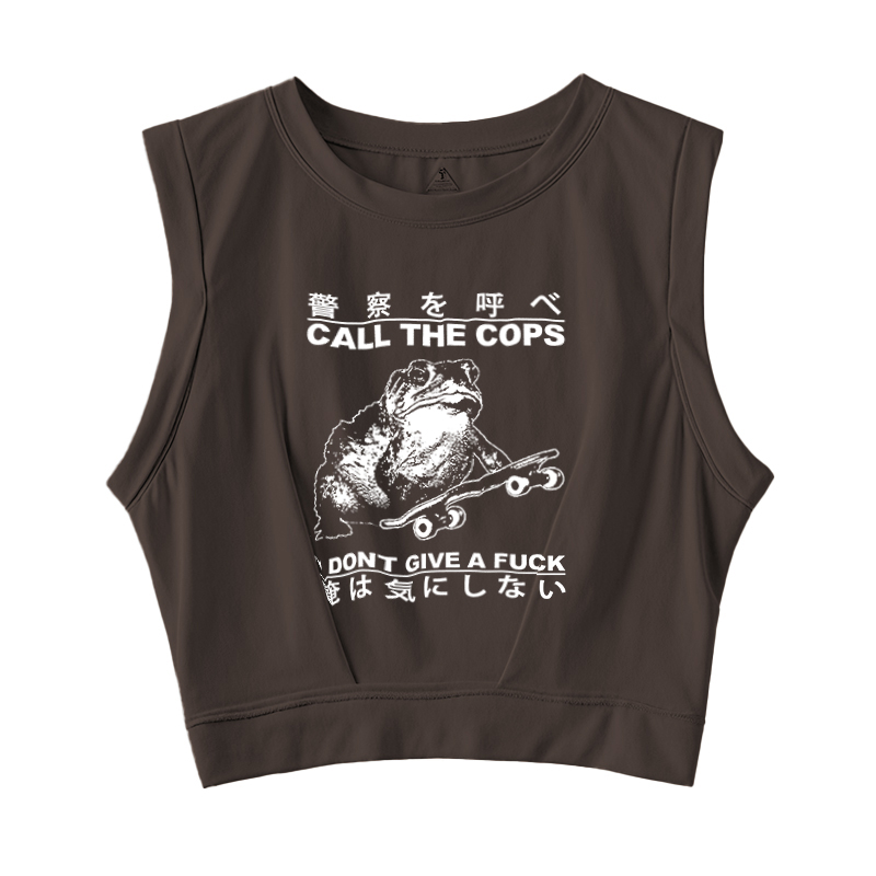 Tokyocanvas I Don't Care Sleeveless Crop Top