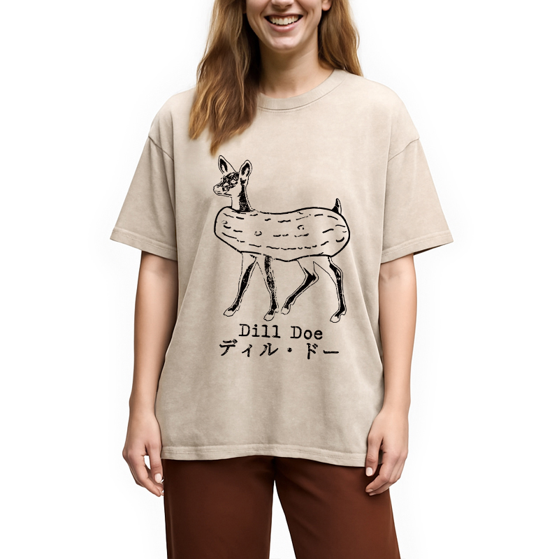 Tokyocanvas Cucumber Deer Washed T-Shirt
