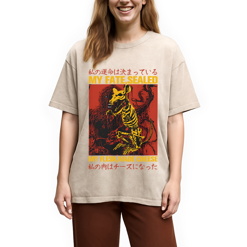 Tokyocanvas Funny Vintage Japanese Rat Washed T-Shirt