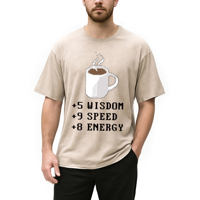 Tokyocanvas Coffee Plus To Stats Washed T-Shirt