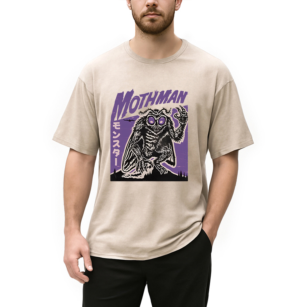 Tokyocanvas Retro Mothman Washed T-Shirt