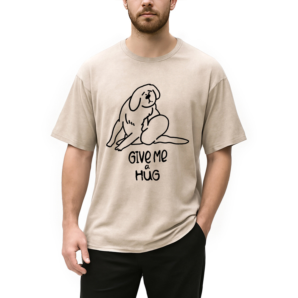 Tokyocanvas Dog Scratching Washed T-Shirt