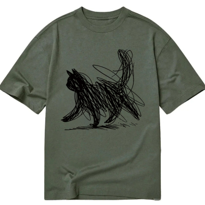 Tokyocanvas Minimalist Cat Art Classic T-Shirt