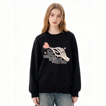 Tokyocanvas Skeleton Valentines Day Classic Sweatshirt