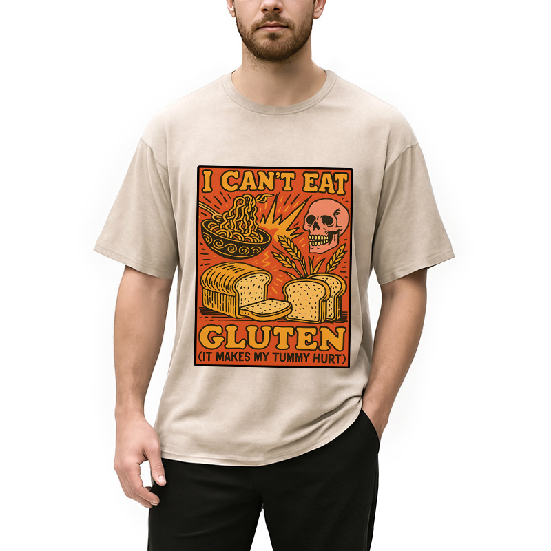 Tokyocanvas Funny Gluten Intolerance Meme Washed T-Shirt