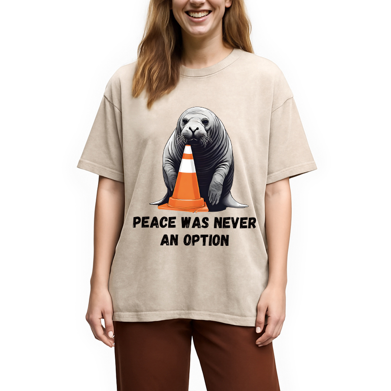 Tokyocanvas Neil the Seal Funny Washed T-Shirt