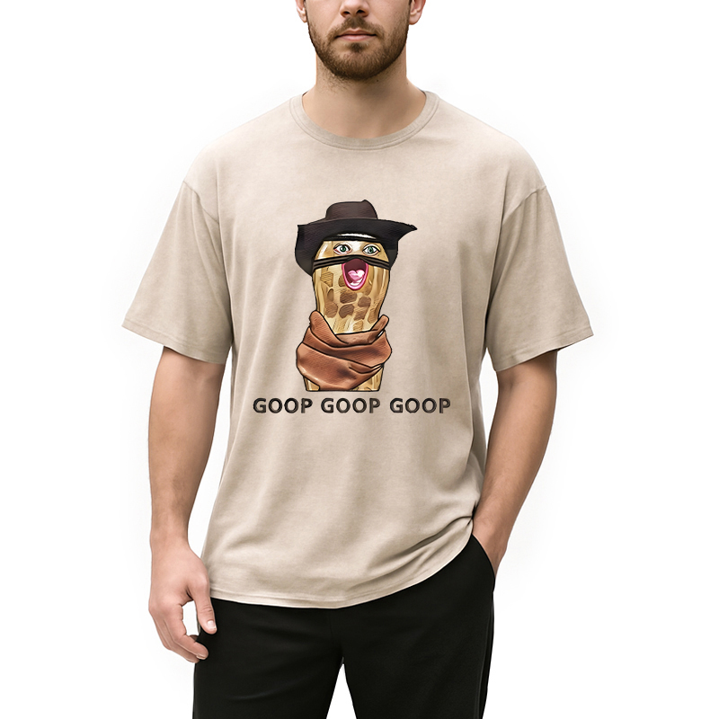 Tokyocanvas The Burnt Peanut Goop Funny Meme Washed T-Shirt