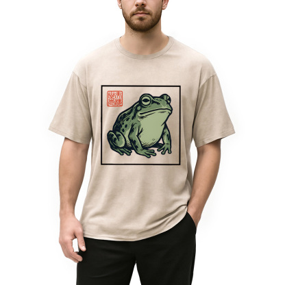 Tokyocanvas Zen Frog Washed T-Shirt