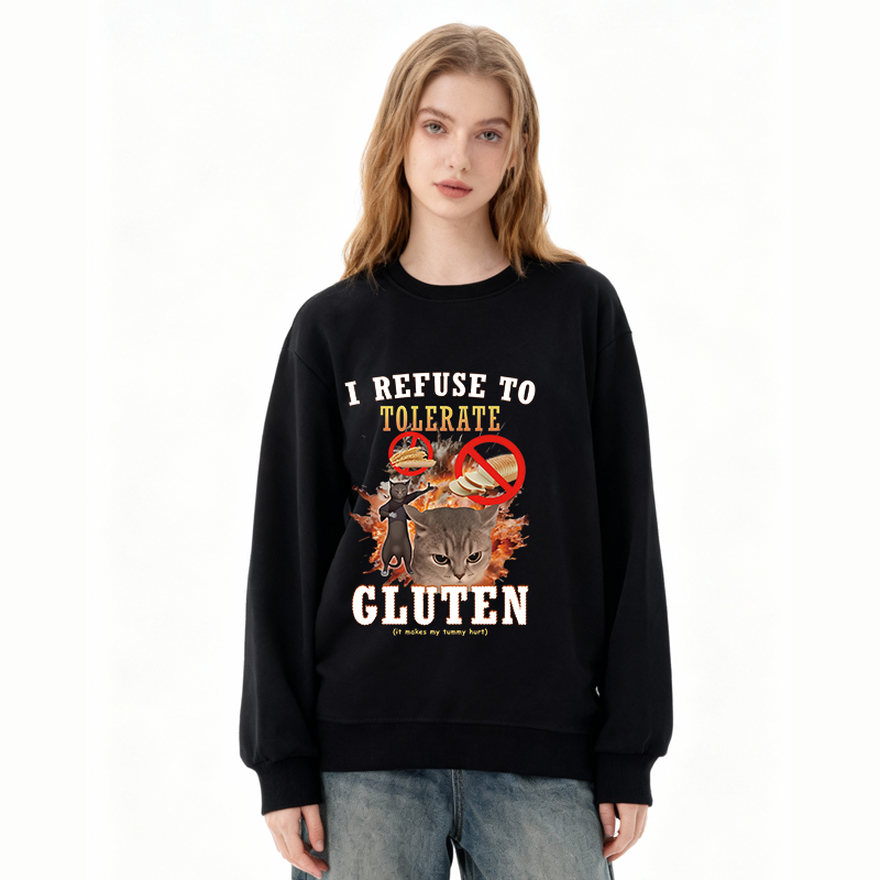 Tokyocanvas I Refuse to Tolerate Gluten Classic Sweatshirt