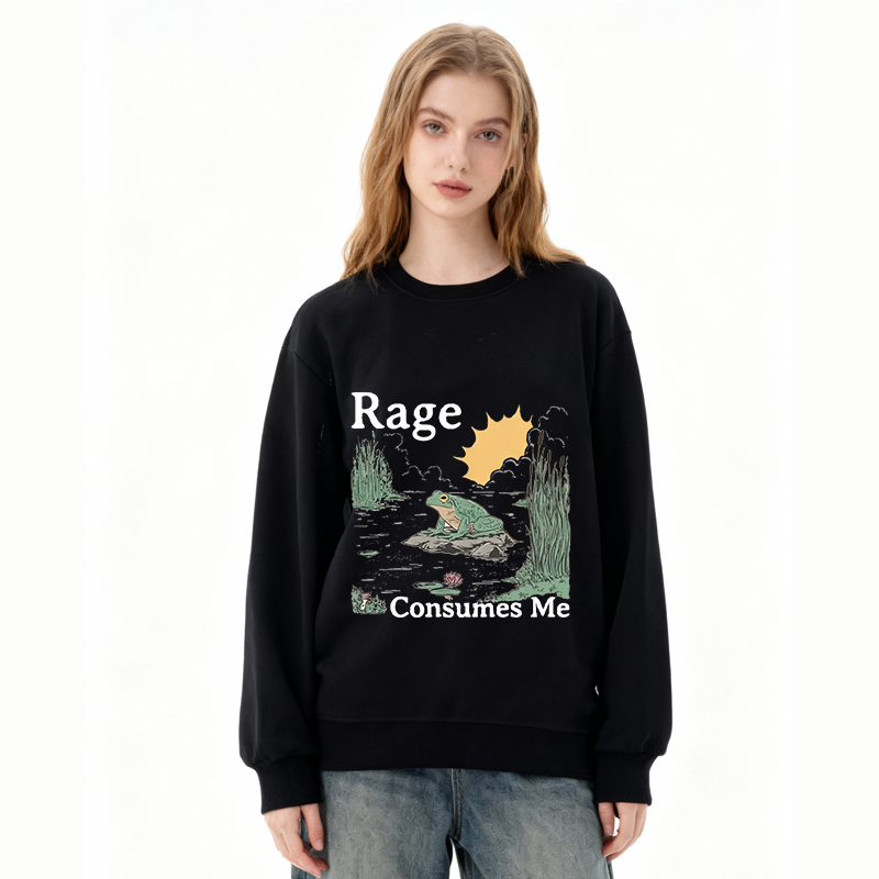 Tokyocanvas Rage Consumes Me Frog Pond Classic Sweatshirt