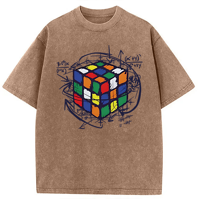 Tokyocanvas Rubik's Cube Solution Puzzle Algorithm Washed T-Shirt