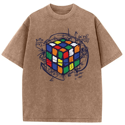 Tokyocanvas Rubik's Cube Solution Puzzle Algorithm Washed T-Shirt