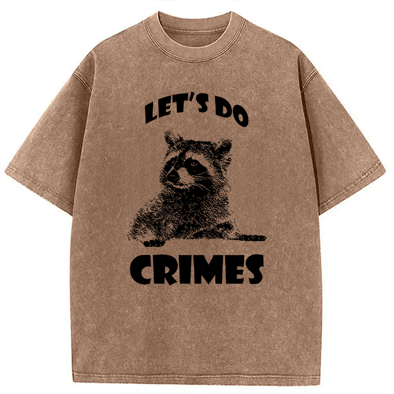 Tokyocanvas Raccoon Let's Do Crimes Washed T-Shirt