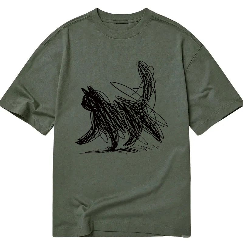 Tokyocanvas Minimalist Line Cat Classic T-Shirt