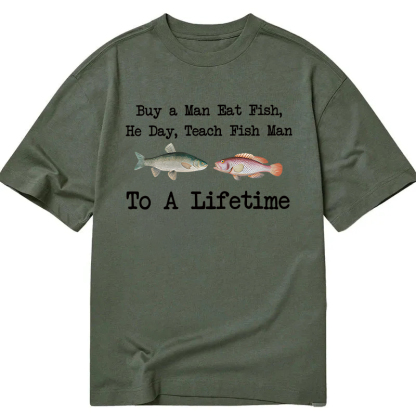 Tokyocanvas Buy a Man Eat Fish Classic T-Shirt