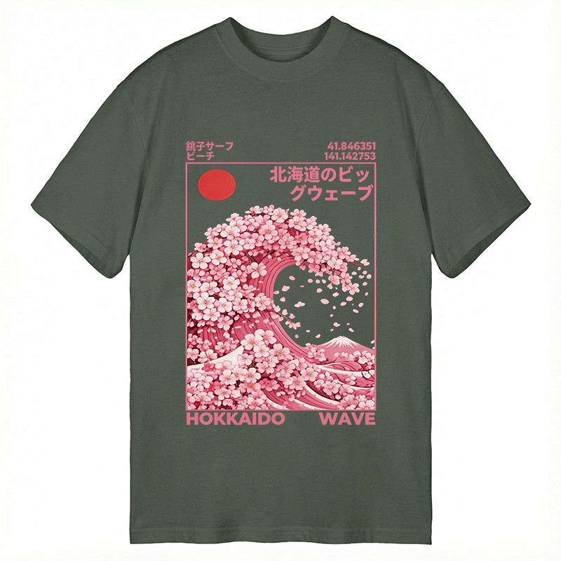 Tokyocanvas Hokkaido Wave Sakura Classic T-Shirt