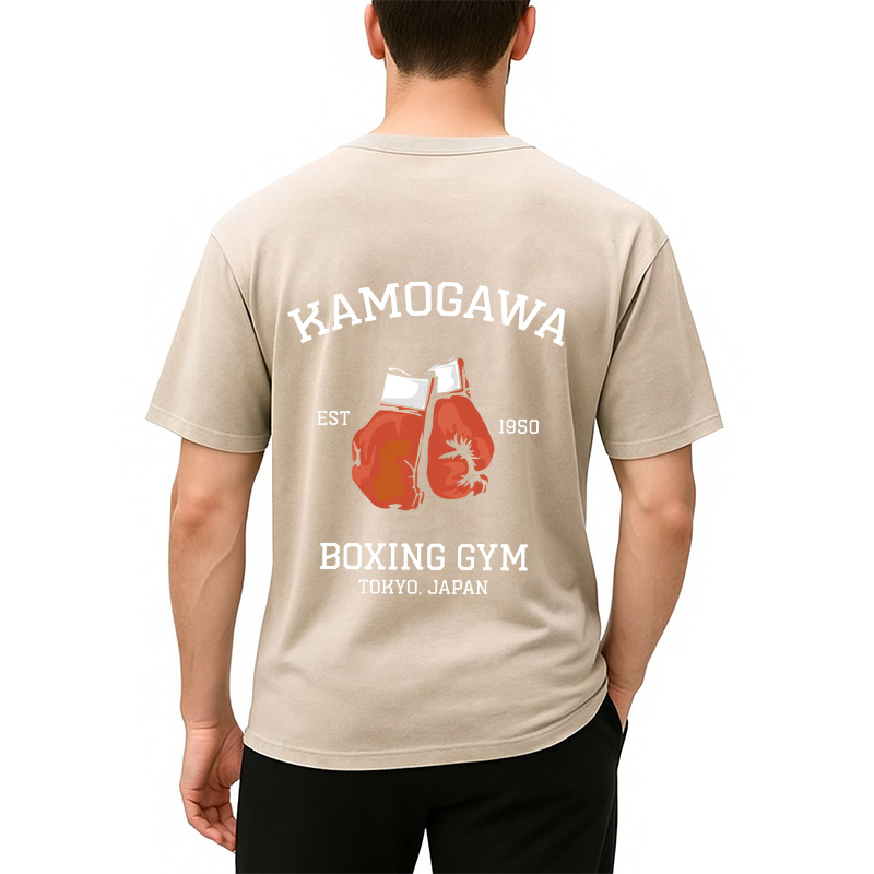 Tokyocanvas Retro Boxing Gloves Manga Anime Back Washed T-Shirt