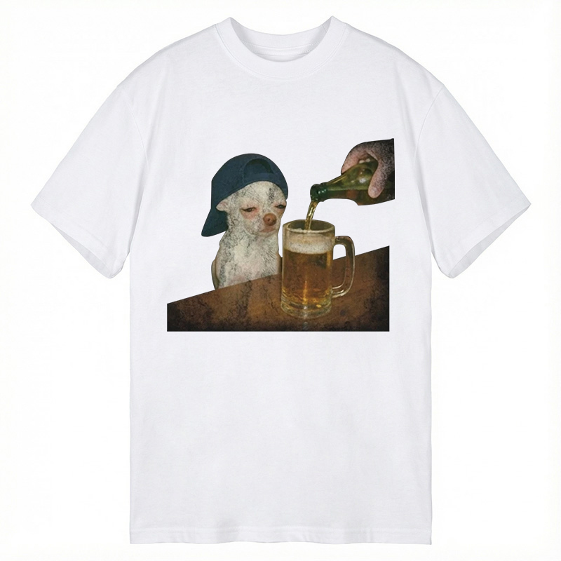Tokyocanvas Funny Dog Drinking Beer Classic T-Shirt